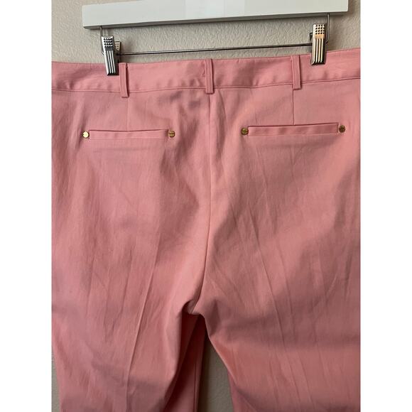 MICHAEL KORS WOMENS BASICS TROUSERS PANTS QUARTZ PINK SIZE 16 COTTON BLEND - Picture 6 of 14